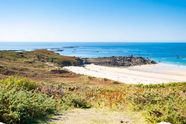 Beach Pit Sulla Costa Bretone Francia Frehel Cape Regione Con — Foto Stock