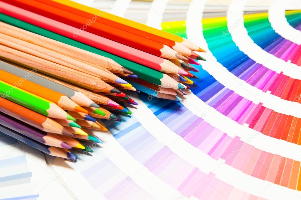 Colored pencils and color chart
