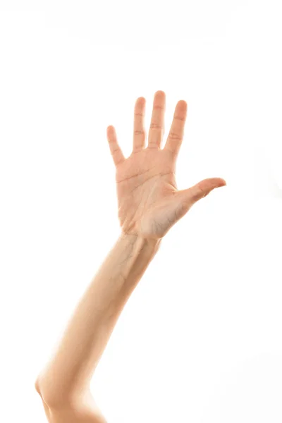 Counting five with fingers — Stock Photo, Image