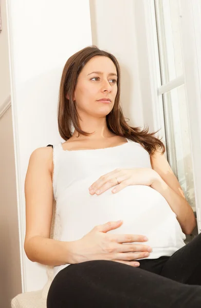 Smutne, kobieta w ciąży — Zdjęcie stockowe