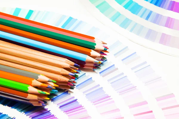 Color chart and pencils — Stock Photo, Image