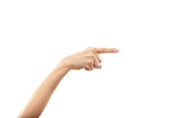 Woman showing a direction — Stock Photo, Image