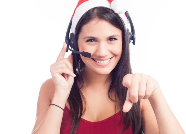 Pretty phone operator — Stock Photo, Image