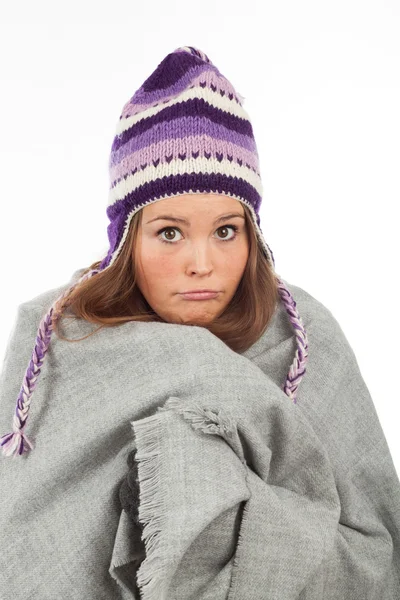 Young woman who is cold — Stock Photo, Image