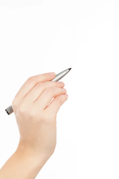 Frauenhand mit Stift — Stockfoto