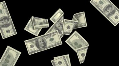 Ekrana yapıştırma banknotlar. Siyah-beyaz maske. Beyaz ve siyah arka plan üzerinde izole. animasyonlar tam HD.