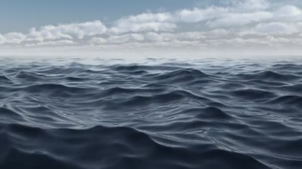 De golven van de blauwe zee animatie in volledige hd — Stockvideo