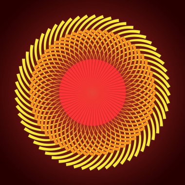 Sanat simgesi. Güneş gibi soyut turuncu daire logosu.