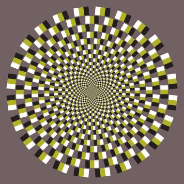 çember biçiminde dikdörtgenler ile optik illüzyon etkisi