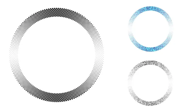 Demi Ton Rond Comme Icône Arrière Plan Cadre Cercle Vectoriel — Image vectorielle