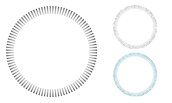 Contexte Abstrait Moderne Pois Demi Tons Forme Cercle Logo Rond — Image vectorielle
