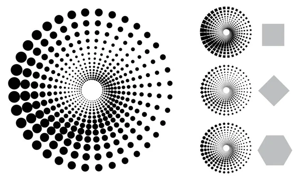 Halbtonrunde Als Symbol Oder Hintergrund Schwarzer Abstrakter Vektorkreisrahmen Mit Punkten — Stockvektor