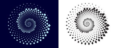 İkon ya da arkaplan olarak yarım ton. Logo veya amblem olarak kareleri olan soyut vektör çemberi çerçevesi. Tasarımınız için arka planda izole edilmiş çember.