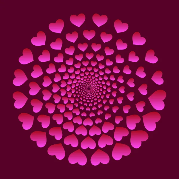 Halbtonspirale Mit Rosa Herzen Abstrakte Valentinstag Modernen Hintergrund — Stockvektor