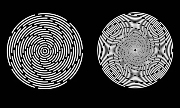 催眠旋涡线在圆周 半色调效果线作为标志或图标 — 图库矢量图片