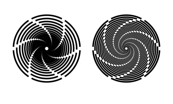 Lignes Tourbillonnantes Hypnotiques Cercle Lignes Effet Demi Teinte Comme Logo — Image vectorielle