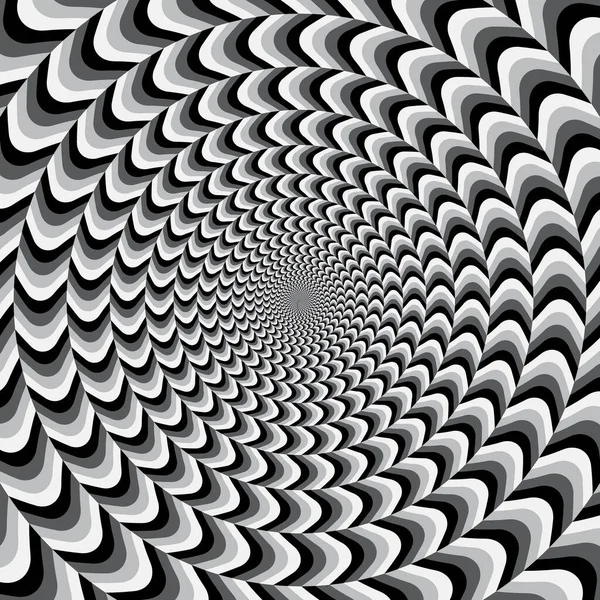 Illusion Optique Géométrique Cercle Blanc Noir Motif Psychédélique — Image vectorielle