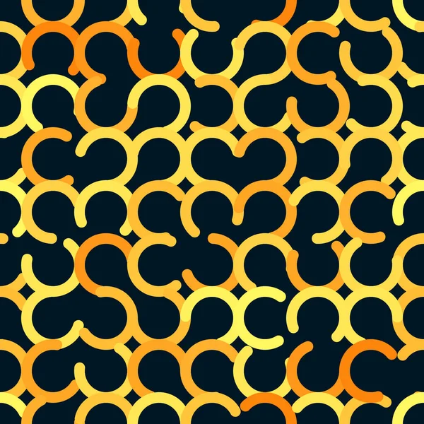 Goldene Farbe Abstrakter Hintergrund Mit Kreisen Über Schwarzem Hintergrund — Stockvektor