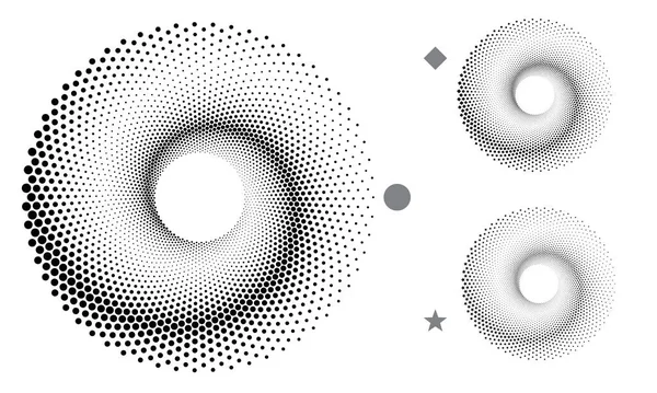Сучасний Абстрактний Фон Напівтонні Точки Формі Кола Круглий Логотип Векторна — стоковий вектор