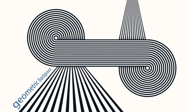 Lignes Géométriques Noir Blanc Abstrait Fond Psychédélique — Image vectorielle