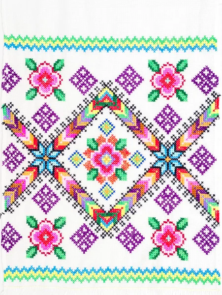 Embroidered good by cross-stitch pattern — Stock Photo, Image