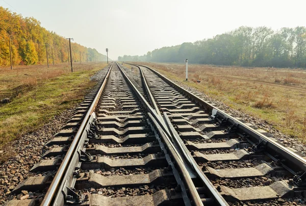 Crossing of two railroad — Stock Photo, Image