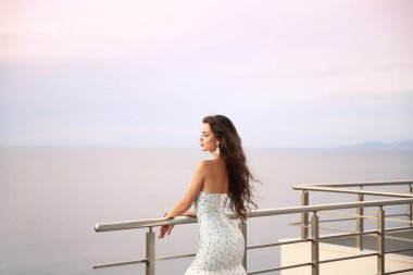 Boncuklu lüks dre güzel gelin kız Düğün portresi