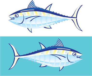 Sarı fin Tuna stilize vektör