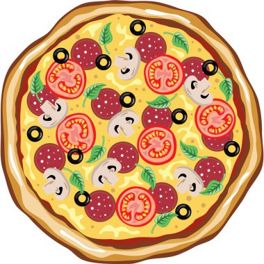 Üstten Görünüm büyük Pizza