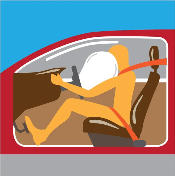 Airbag veiligheidsgordel werkt — Stockvector