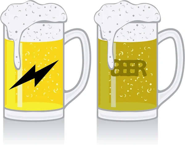 Copo de cerveja light — Vetor de Stock