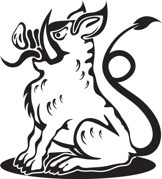 野生の悪豚ベクトル — ストックベクタ