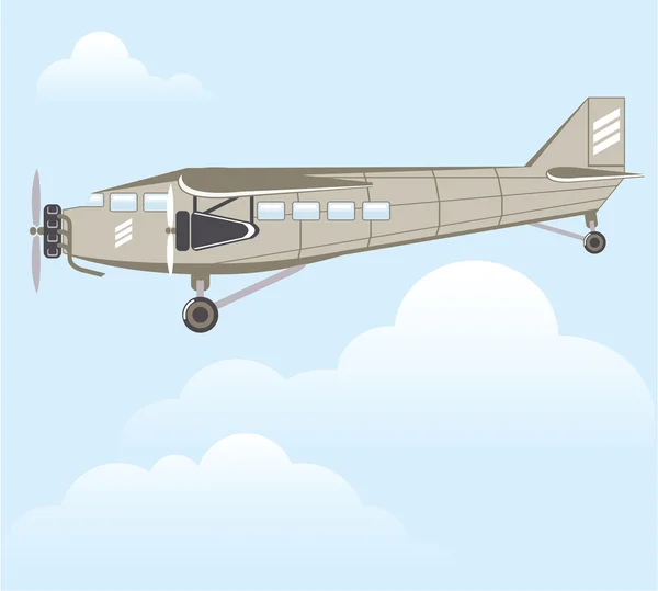 Vintage avión ilustración vector — Archivo Imágenes Vectoriales
