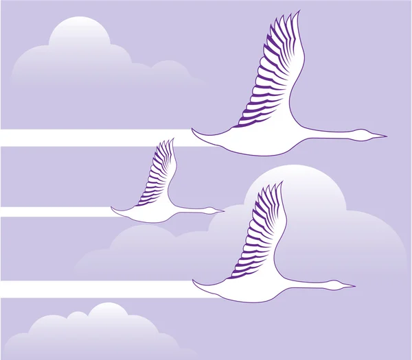 Geese Flying vector — Stock Vector