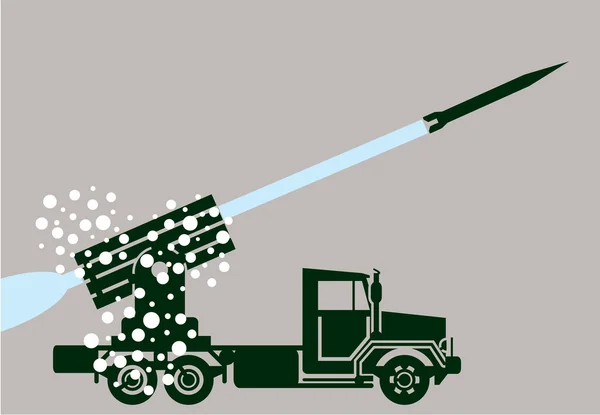 Camión cohete de fuego — Vector de stock