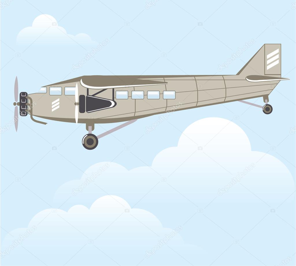 Vintage Airplane illustration vector