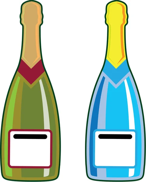 Vetor de garrafas de champanhe — Vetor de Stock