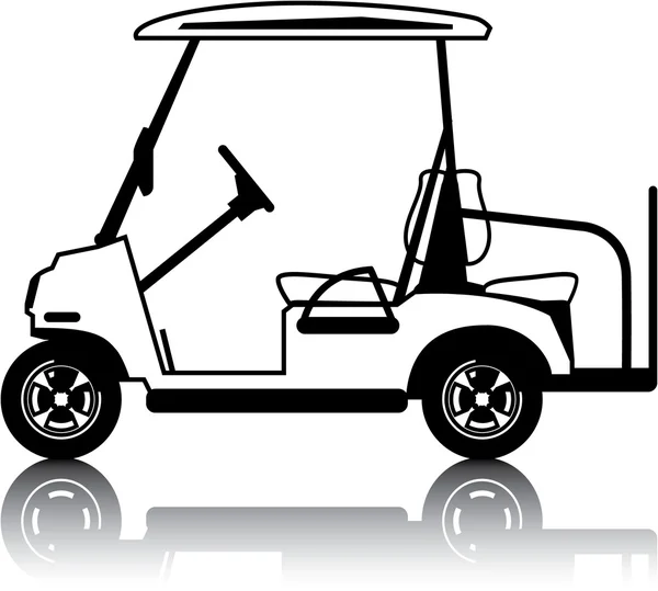 Golf Cart vit — Stock vektor