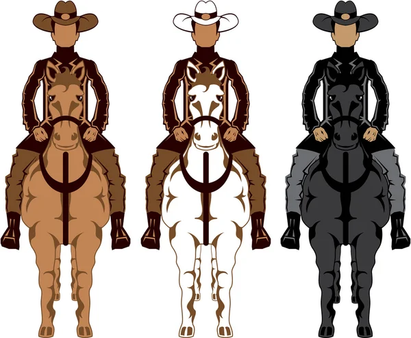 Cowboy - paard voorzijde — Stockvector