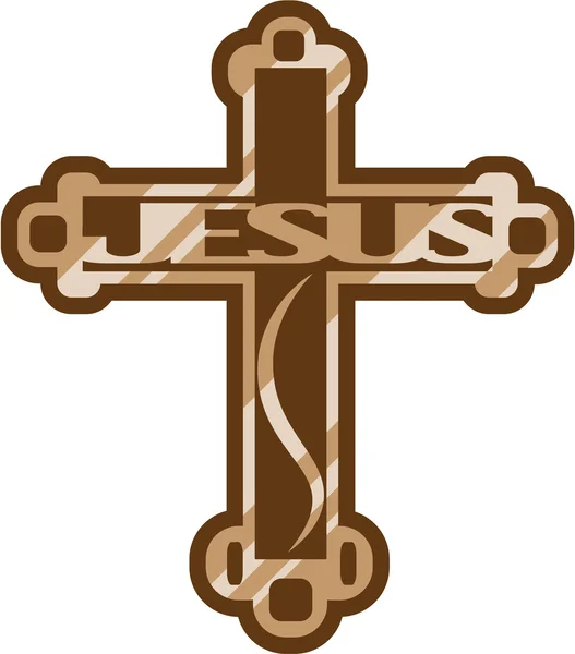 Cruz de madera de Jesús — Vector de stock