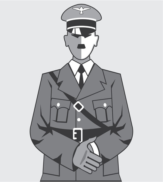Hitler Cartoon simplified vector