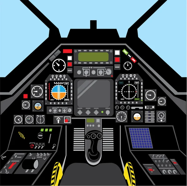 Fighter Jet Cockpit — Stock vektor