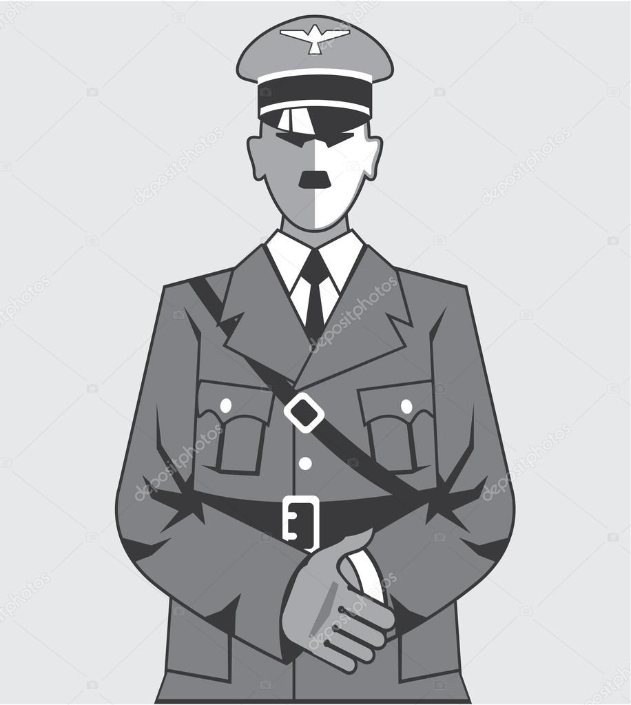 Hitler Cartoon simplified vector