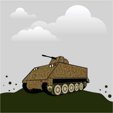 Personel taşıyıcı gri gökyüzü