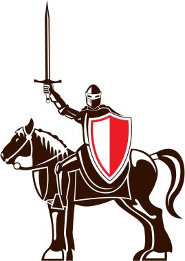 Knight on the horse vector clipart