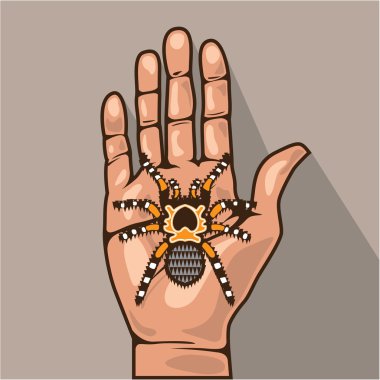 Bir elinde tarantula