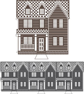 Townhouse satır townhomes vektör