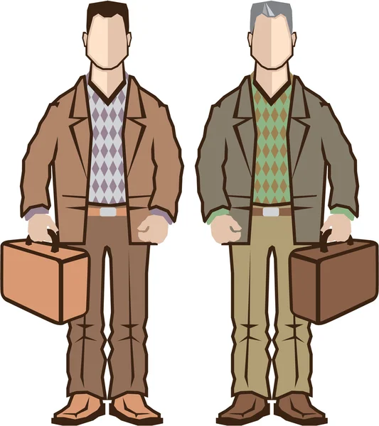 Man with suitcase vector — Stock Vector