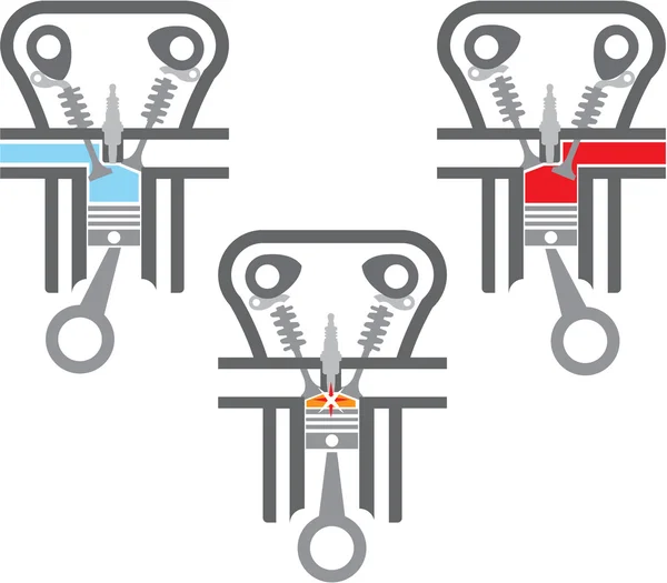 Internal combustion engine vector — Stock Vector