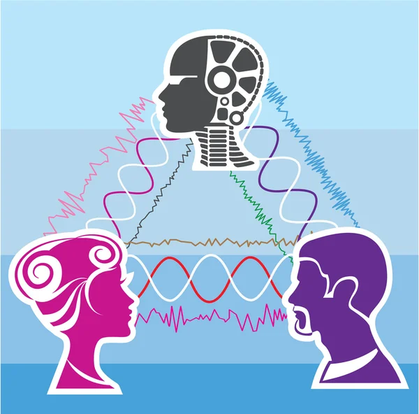 Conexión de ondas cerebrales — Archivo Imágenes Vectoriales